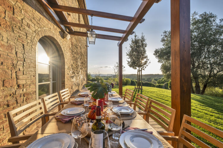 Amante Del Golf Exklusives Ferienhaus Toskana Dinner Outdoor Terrasse