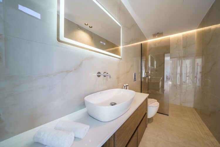 Aptera Villa Luxus Ferienhaus Kreta Mieten Badezimmer