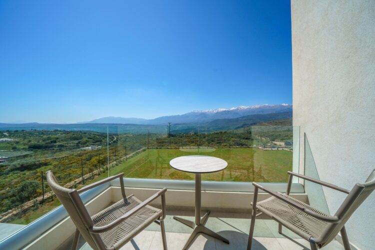 Aptera Villa Luxus Ferienhaus Kreta Mieten Balkon
