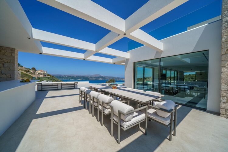 Aptera Villa Luxus Ferienhaus Kreta Mieten Esstisch
