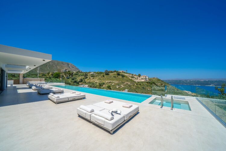 Aptera Villa Luxus Ferienhaus Kreta Mieten Liegen