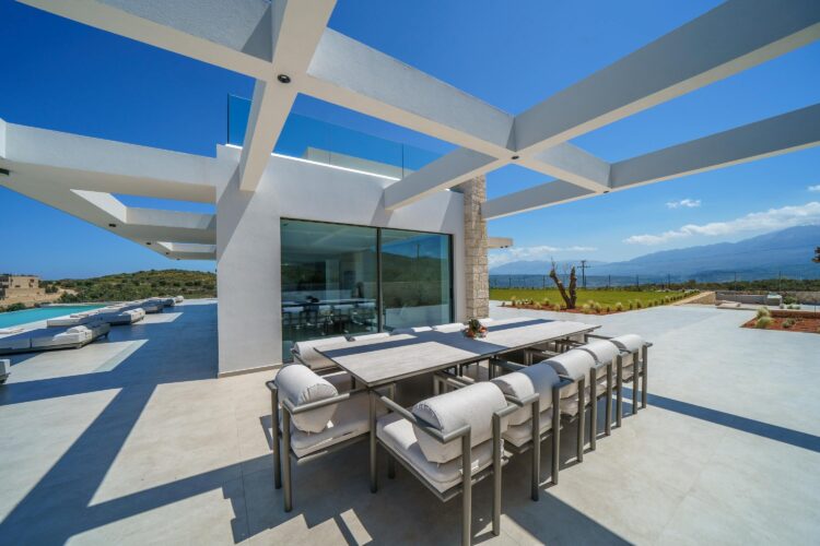 Aptera Villa Luxus Ferienhaus Kreta Mieten Pergola