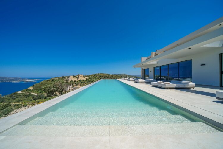 Aptera Villa Luxus Ferienhaus Kreta Mieten Poolterrasse