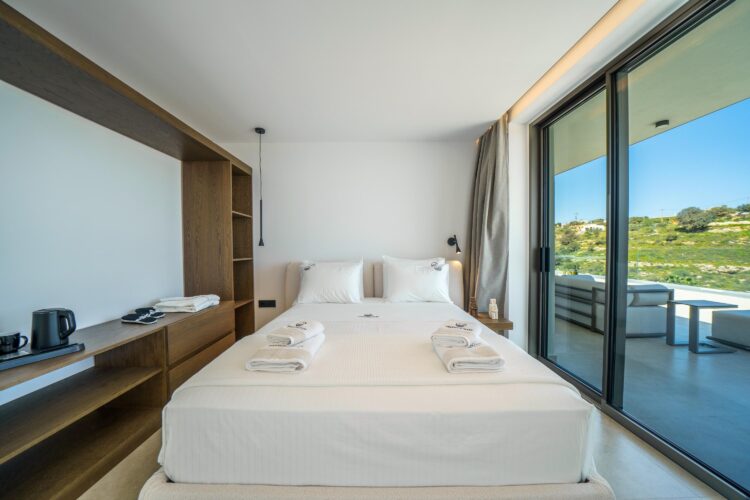Aptera Villa Luxus Ferienhaus Kreta Mieten Schlafzimmer