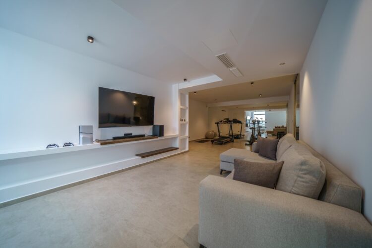 Aptera Villa Luxus Ferienhaus Kreta Mieten Tv Room