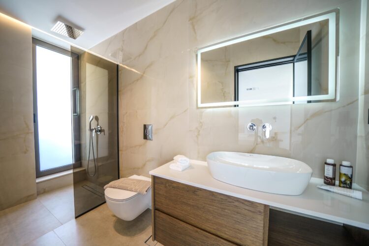 Aptera Villa Luxus Ferienhaus Kreta Mieten Wc