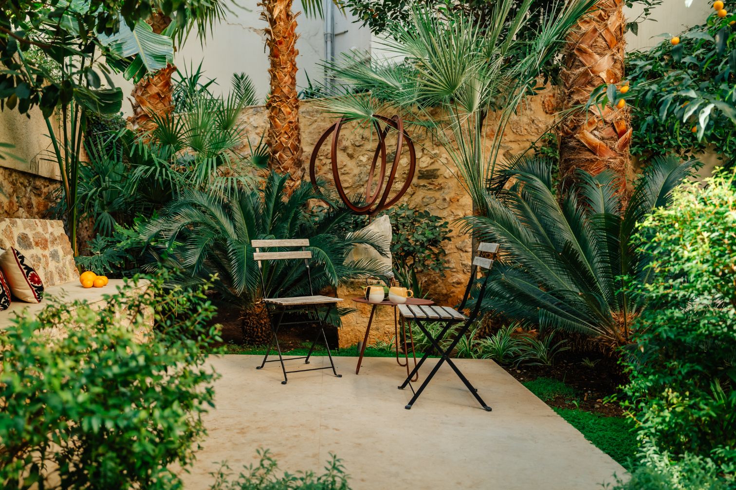 Art Retreat Athen Luxus Ferienhaus Altstadt Mieten Garten