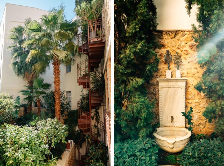 Art Retreat Athen Luxus Ferienhaus Altstadt Mieten Innenhof