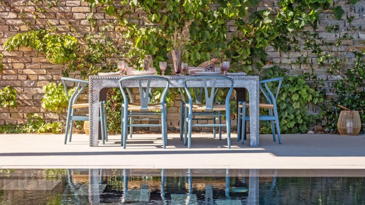 Asterias One Luxus Ferienhaus Paros Am Strand Mieten Esstisch