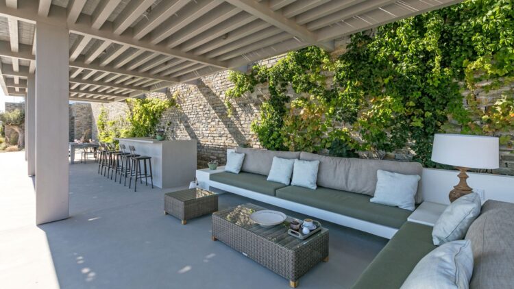Asterias One Luxus Ferienhaus Paros Am Strand Mieten Lounge