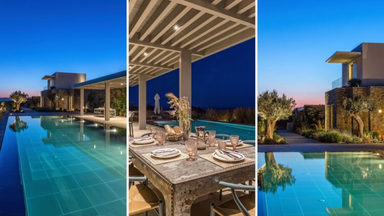 Asterias One Luxus Ferienvilla Paros Am Strand Mieten Pooldetails