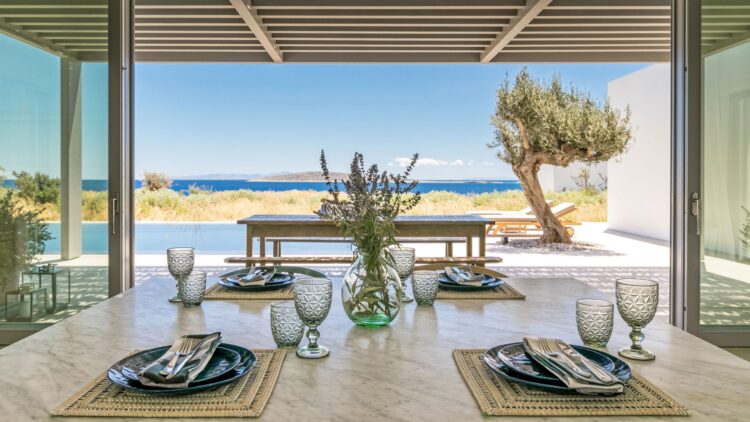 Asterias Two Luxus Ferienhaus Paros Am Meer Mieten Essen
