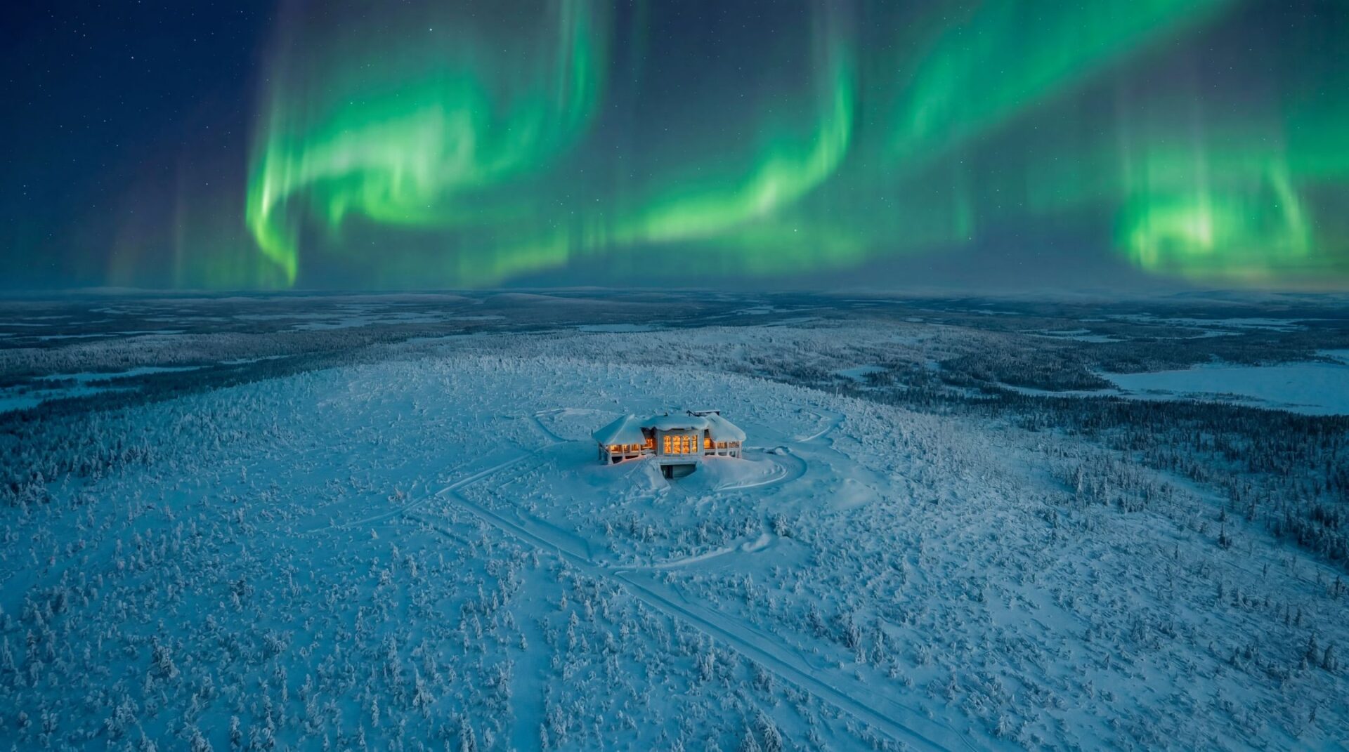 Aurora Hideaway Luxus Lodge Lappland Mieten Nordlichter