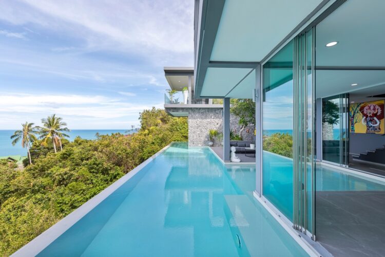 Ausblickvilla Moonstar Luxus Ferienhaus Koh Samui Mieten Pool Detail