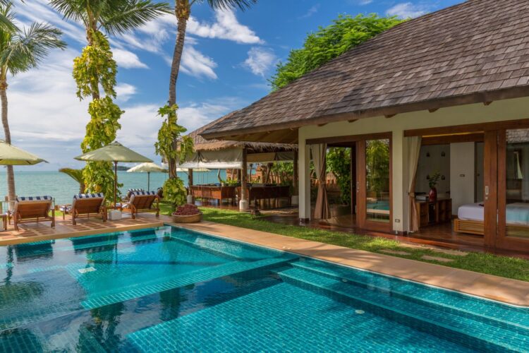 Baan Mika Luxus Ferienvilla Koh Samui Thailand Am Strand Mieten Blick