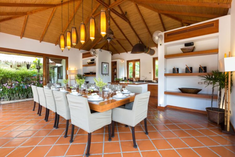 Baan Mika Luxus Ferienvilla Koh Samui Thailand Am Strand Mieten Essbereich