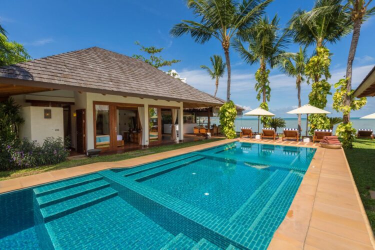 Baan Mika Luxus Ferienvilla Koh Samui Thailand Am Strand Mieten Pool Area