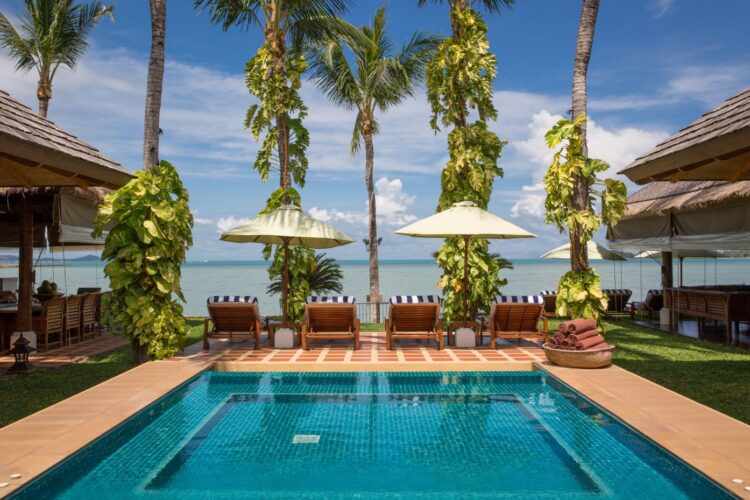 Baan Mika Luxus Ferienvilla Koh Samui Thailand Am Strand Mieten Poolterrasse