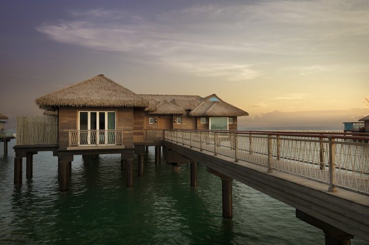 Banana Island Resort Doha By Anantara Guest Room Over Water Villa Exterior Sunset