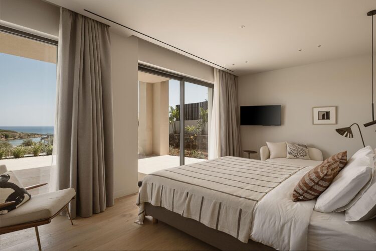 Beach Escape Chania Luxus Ferienhaus Kreta Mieten Bett