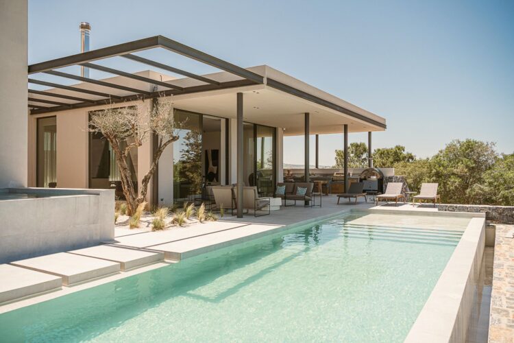 Beach Escape Chania Luxus Ferienhaus Kreta Mieten Pool Area