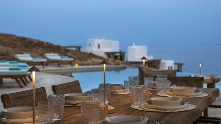 Beach Escape Mykonos Luxus Ferienhaus Am Strand Mieten Essen