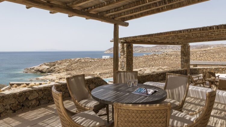 Beach Escape Mykonos Luxus Ferienvilla Am Strand Mieten Lounge