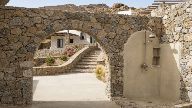 Beach Escape Mykonos Luxus Ferienvilla Am Strand Mieten Tor