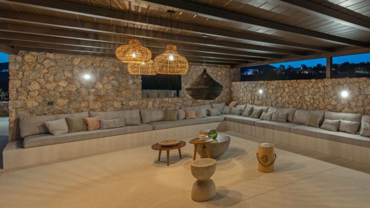 Beach Love Estate Luxus Ferienhaus Paros Am Strand Mieten Outdoor Area