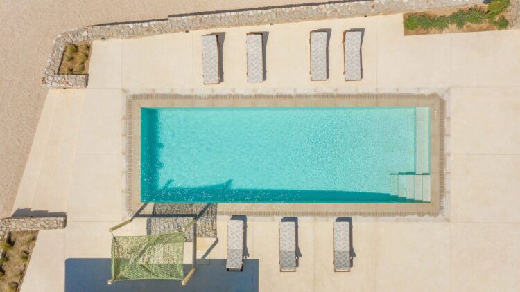 Beach Love One Luxus Ferienhaus Paros Am Strand Mieten Drohne