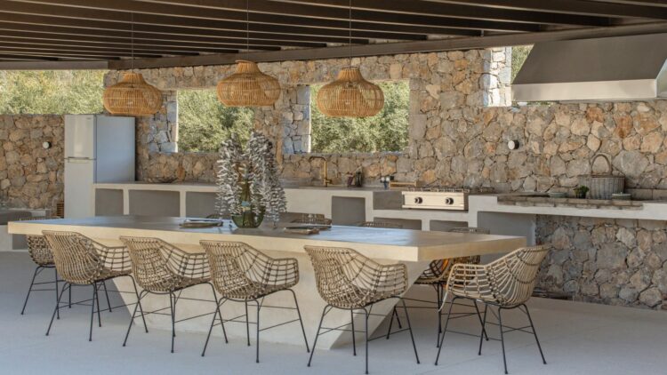 Beach Love Two Luxus Ferienhaus Paros Am Strand Mieten Außenküche