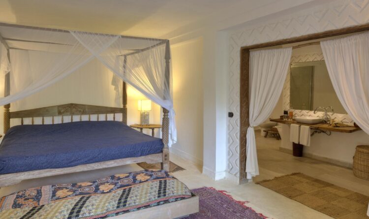 Beach Villa Luxus Ferienhaus Kenia Mieten Bett