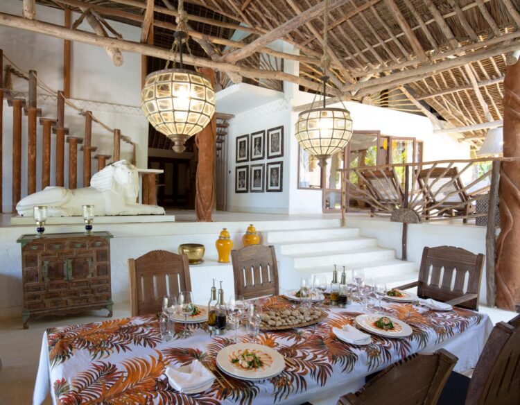 Beach Villa Luxus Ferienhaus Kenia Mieten Essen