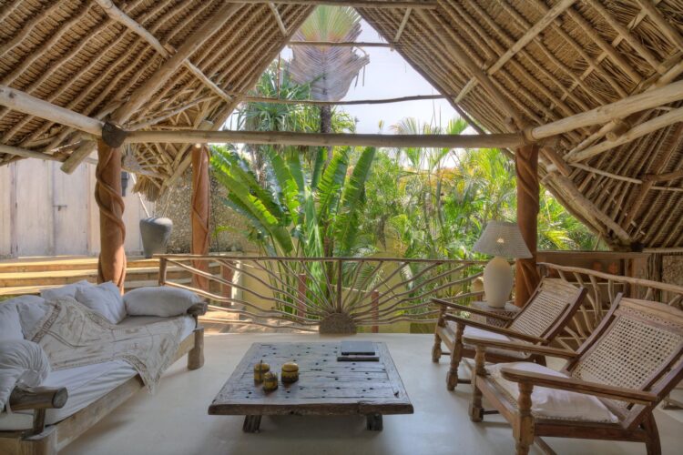 Beach Villa Luxus Ferienhaus Kenia Mieten Lounge Area