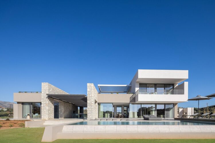 Beach Villa Tersana Luxus Ferienhaus Kreta Mieten Außenansicht