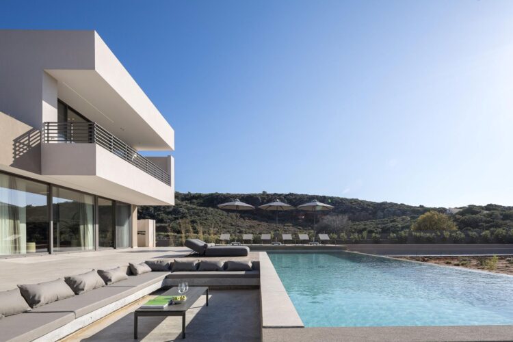 Beach Villa Tersana Luxus Ferienhaus Kreta Mieten Lounge