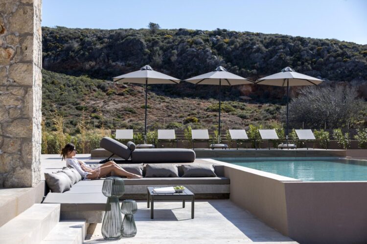 Beach Villa Tersana Luxus Ferienhaus Kreta Mieten Lounge Area