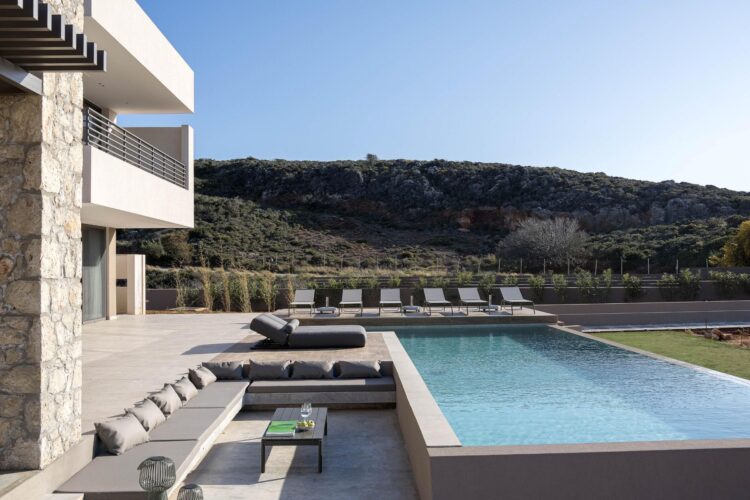 Beach Villa Tersana Luxus Ferienhaus Kreta Mieten Poolbereich