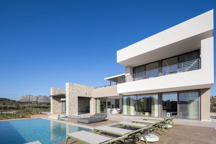 Beach Villa Tersana Luxus Ferienhaus Kreta Mieten Poolterrasse
