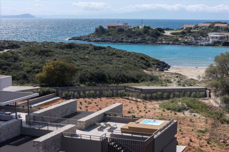 Beach Villa Tersana Luxus Ferienhaus Kreta Mieten Rooftop