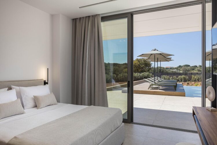 Beach Villa Tersana Luxus Ferienhaus Kreta Mieten Schlafzimmer