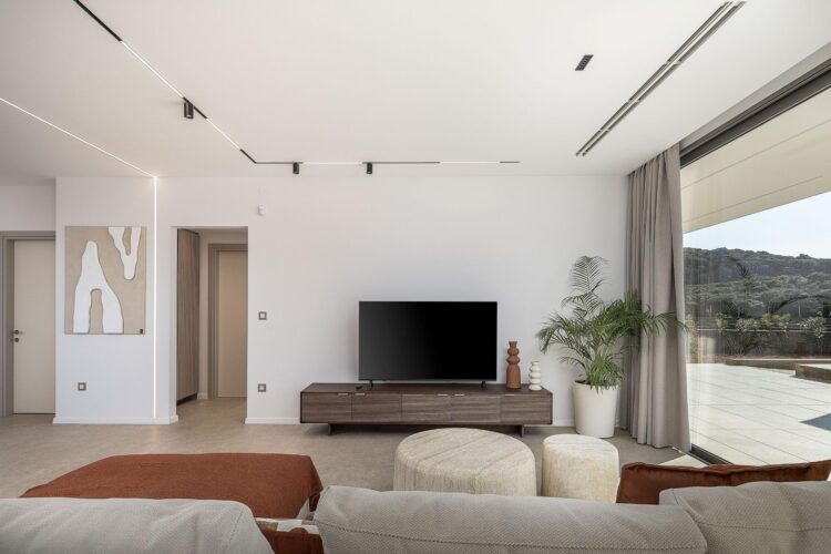 Beach Villa Tersana Luxus Ferienhaus Kreta Mieten Tv