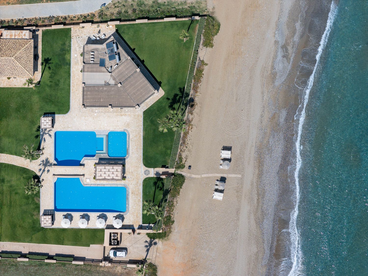 Beachfront Estate Luxus Feruenhaus Kreta Mieten Beach