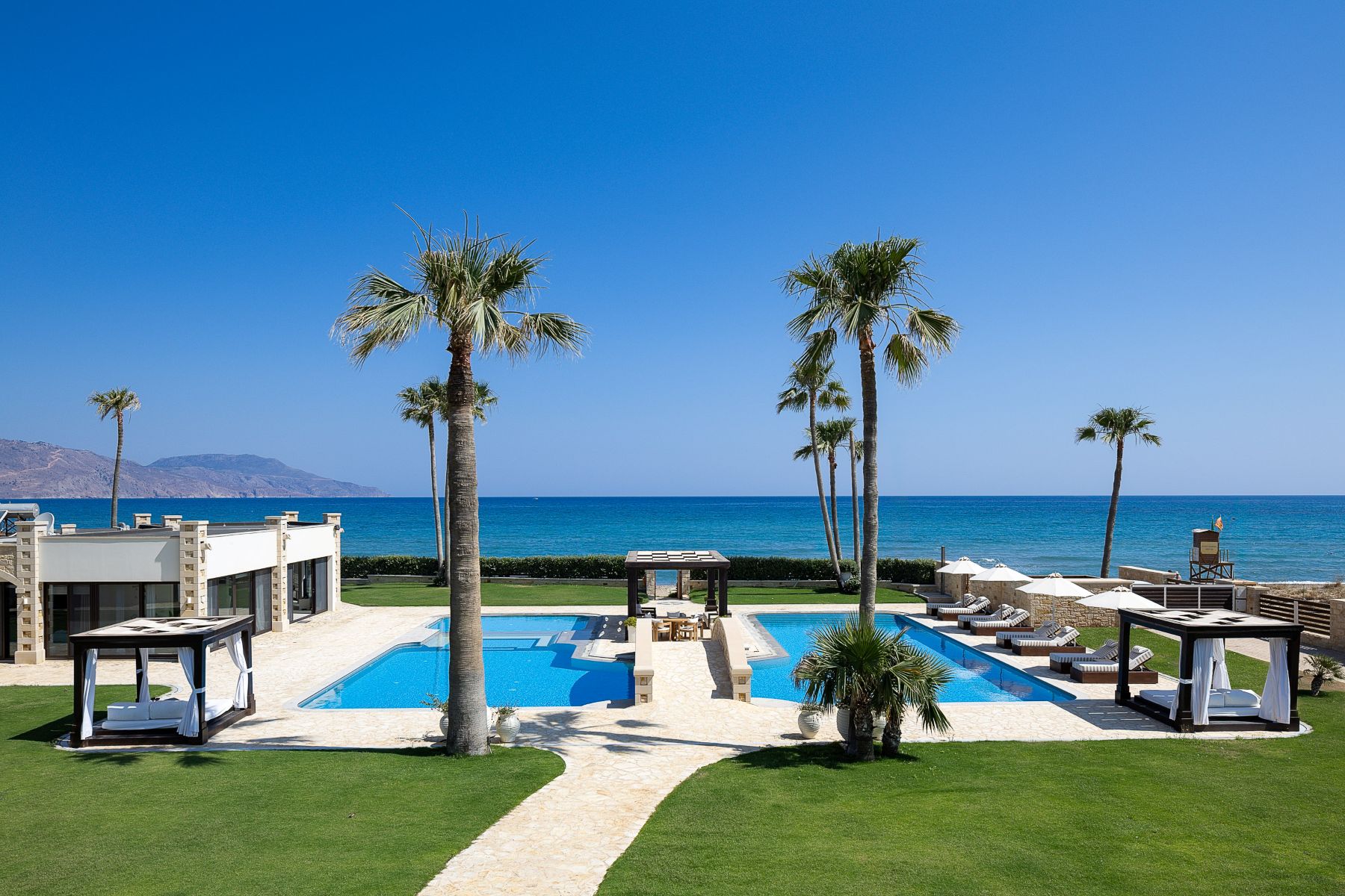 Beachfront Estate Luxus Feruenhaus Kreta Mieten Garten