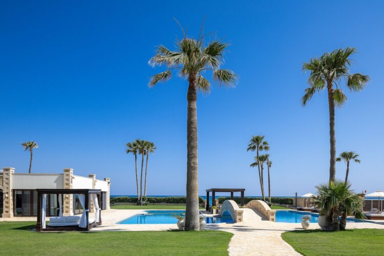 Beachfront Estate Luxus Feruenhaus Kreta Mieten Palmen