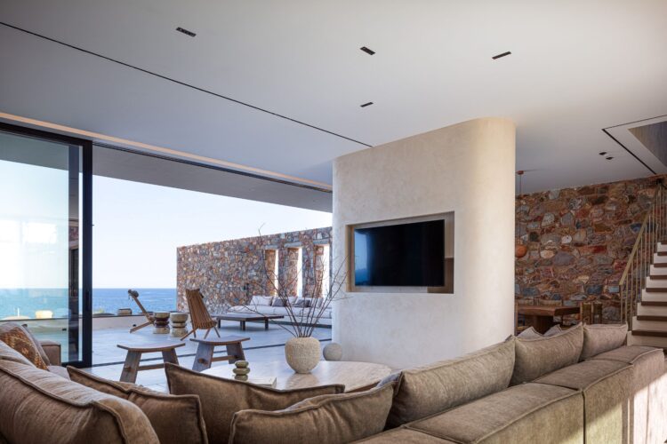 Beachfront Sanctuary Villa Luxus Villa Kreta Mieten Couch