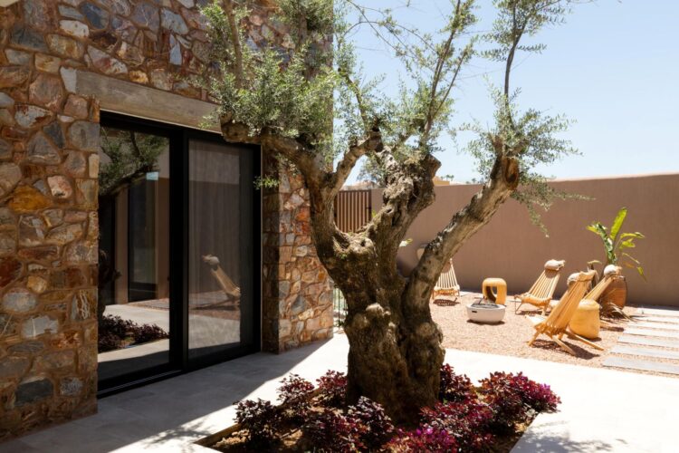 Beachfront Sanctuary Villa Luxus Villa Kreta Mieten Innenhof