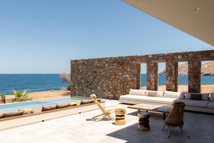 Beachfront Sanctuary Villa Luxus Villa Kreta Mieten Poolterrasse