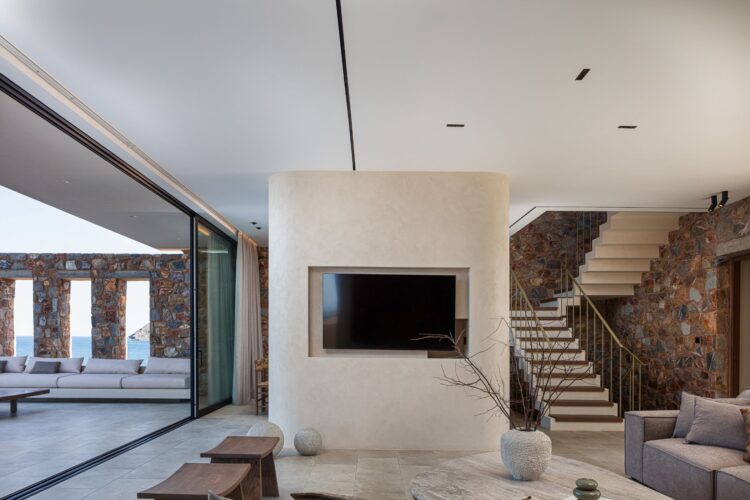 Beachfront Sanctuary Villa Luxus Villa Kreta Mieten Tv