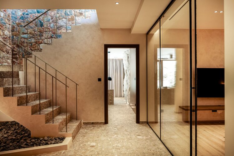 Beachfront Sanctuary Villa Luxus Villa Kreta Mieten Treppen